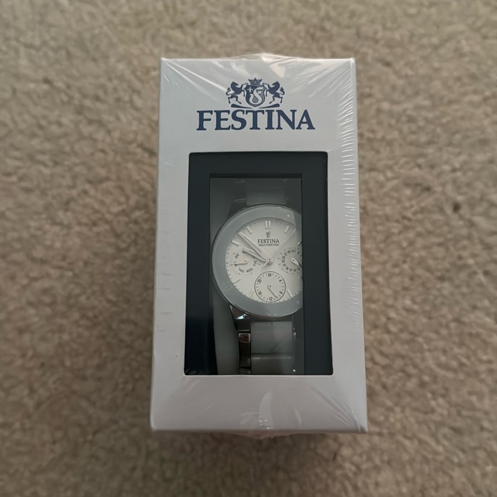 Festina watch silver and white